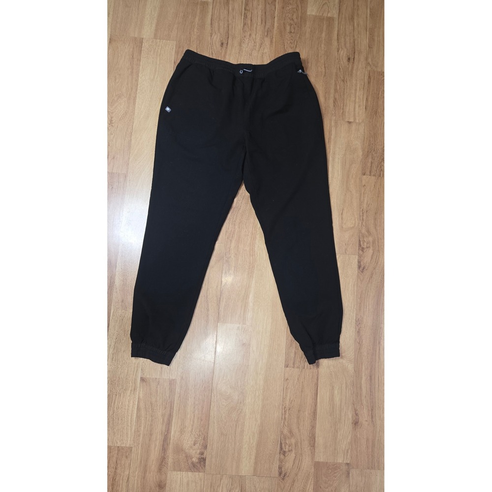 FIGS Zamora Jogger Scrub Pants Black Elastic Waist Drawstring W20SW2030